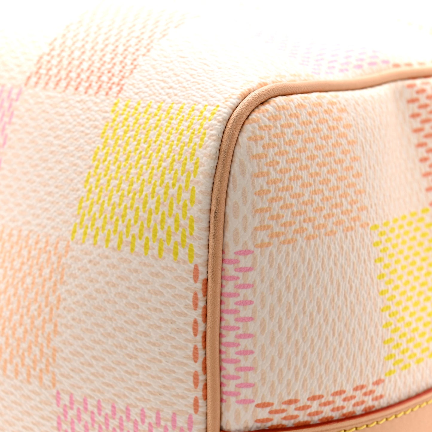 LOUIS VUITTON Calfskin Damier Keepall Bandouliere 45 Peach