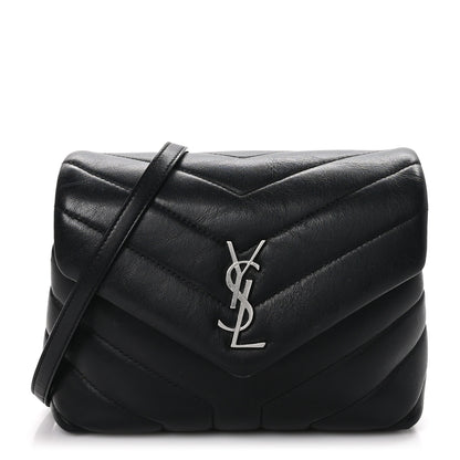 Saint Laurent Calfskin Y Quilted Monogram Toy Loulou Crossbody Bag Black 1 of 9