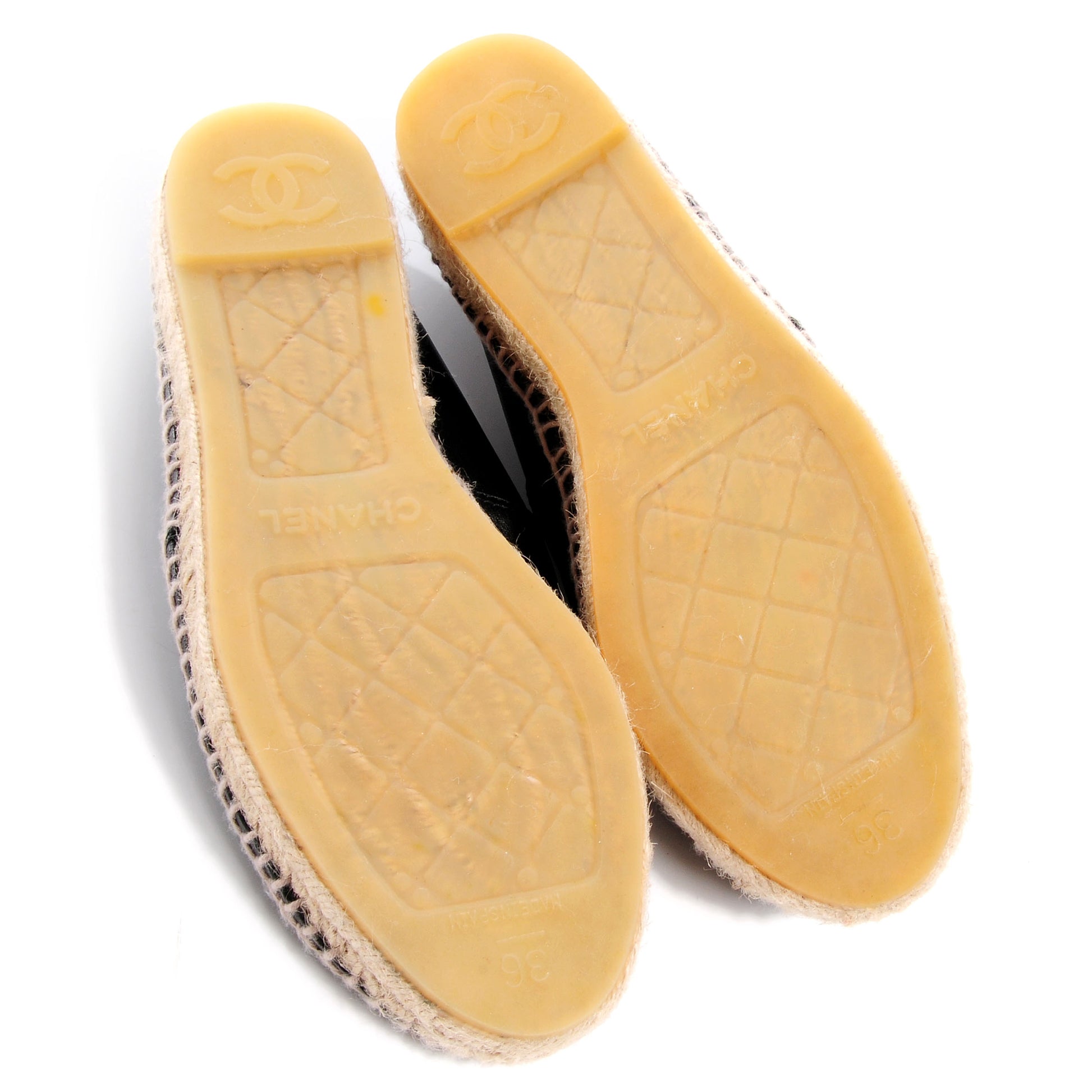 Chanel Lambskin Espadrilles Beige Black 36 4 of 6
