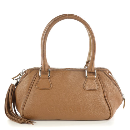 Chanel Calfskin Small Tassel Bowler Light Brown 1 of 8