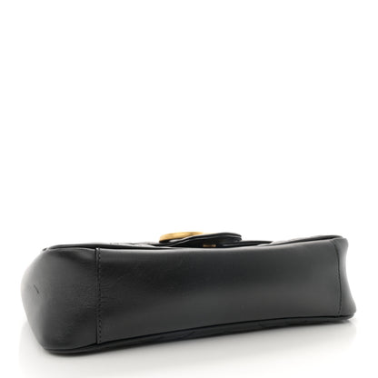 Gucci Calfskin Matelasse Small GG Marmont Shoulder Bag Black 4 of 14