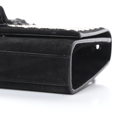 Saint Laurent Suede Crystal Small Classic Monogram Kate Satchel Black 10 of 11