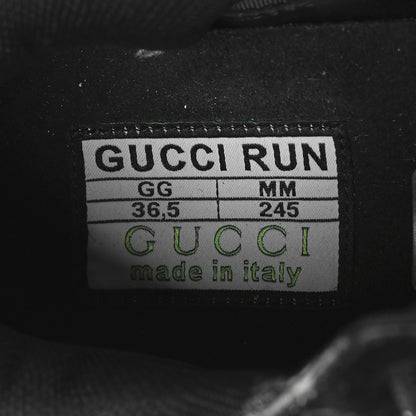 Gucci Tela Retino Mesh Crystal Suede GG Monogram Womens Gucci Run Sneakers 36.5 Black Silver 9 of 11