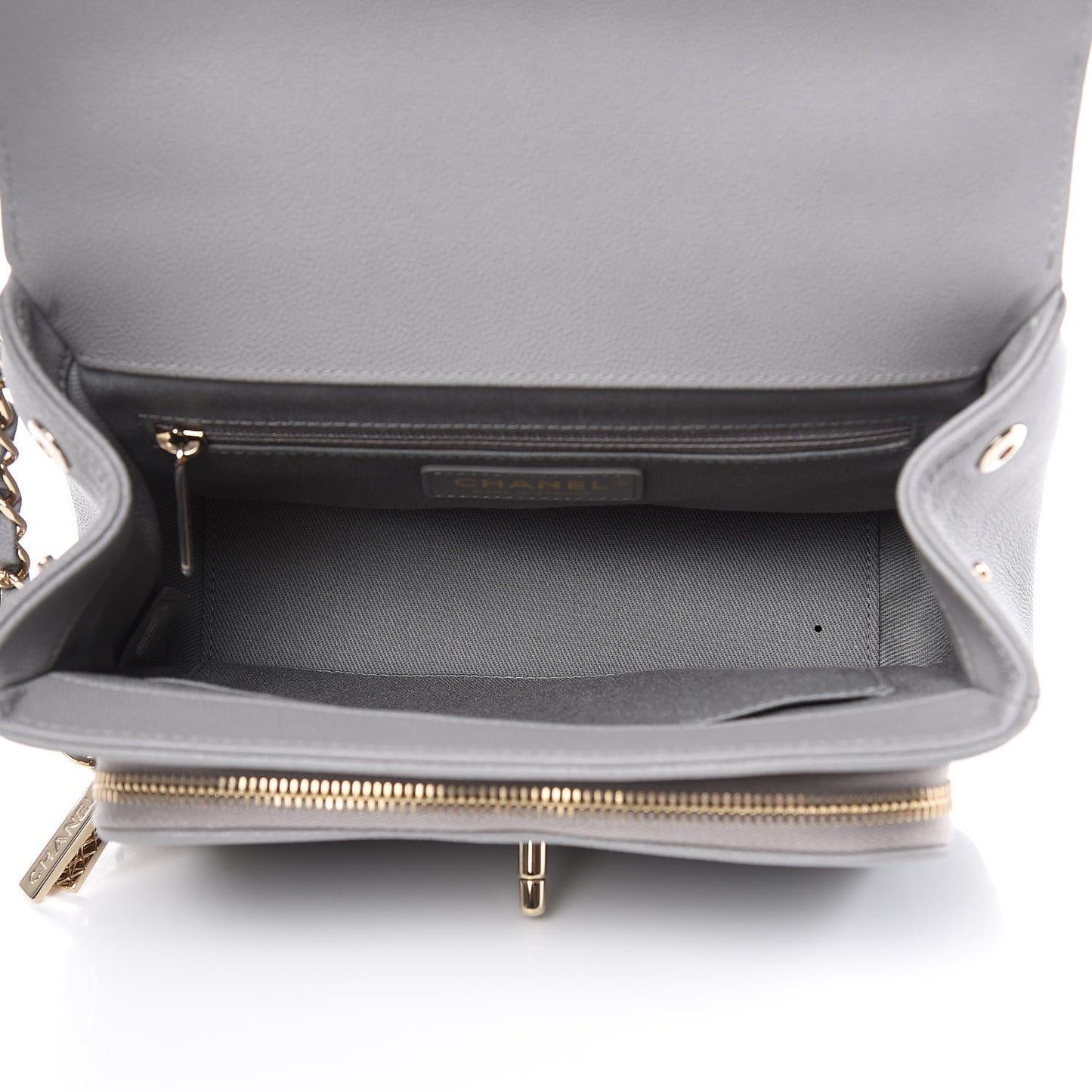 Caviar Quilted Medium Business Affinity Flap Grey