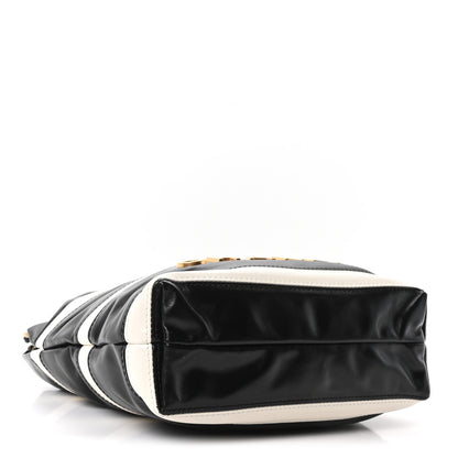 Chanel Shiny Calfskin Striped Mini Chanel 22 Black White 4 of 10