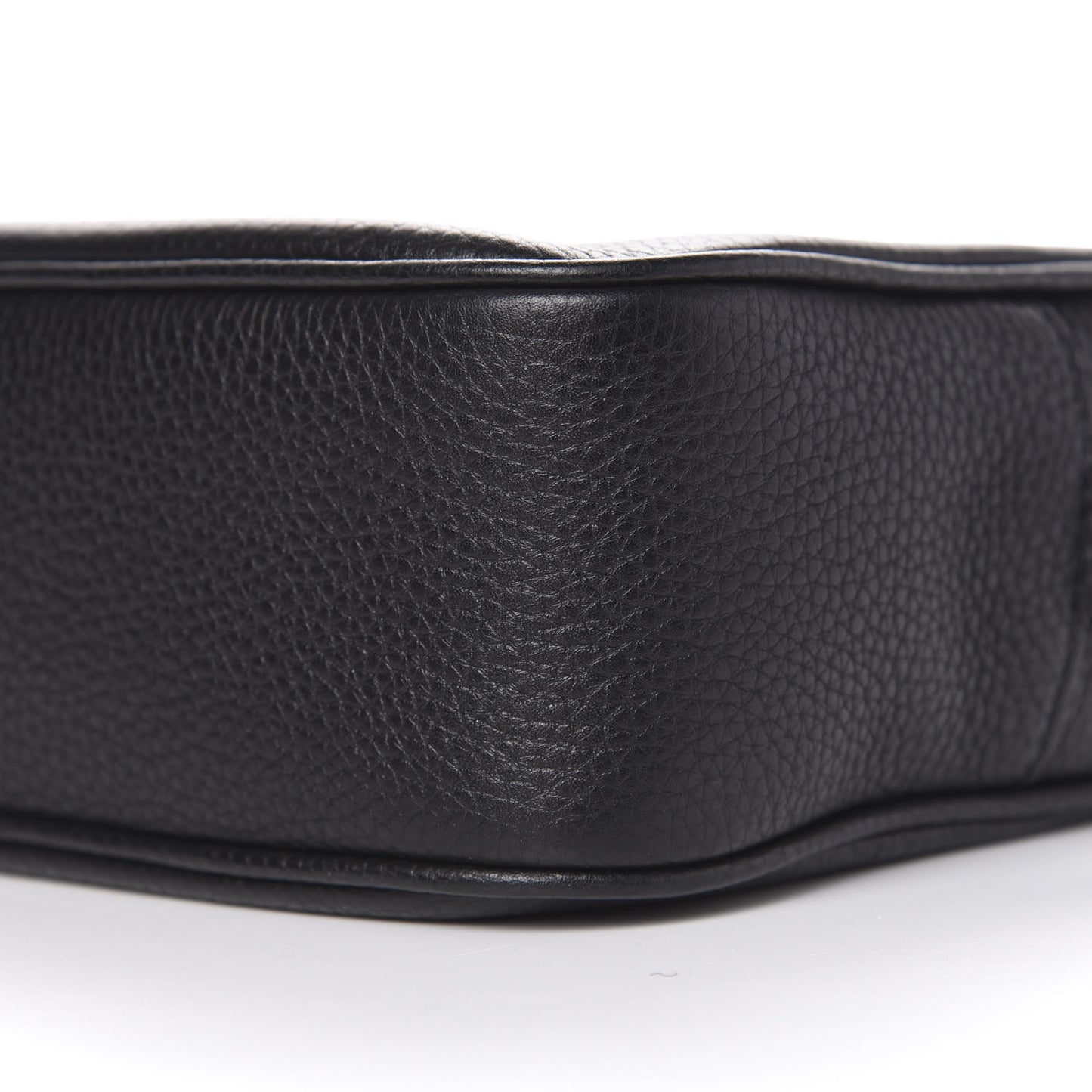 Pebbled Calfskin Small Soho Disco Bag Black
