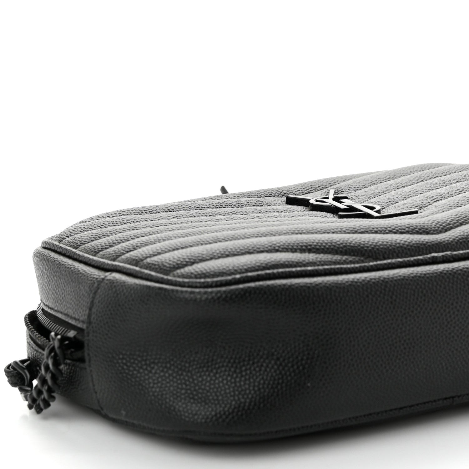 Saint Laurent Grain De Poudre Matelasse Monochrome Monogram Mini Lou Camera Bag Black 9 of 12