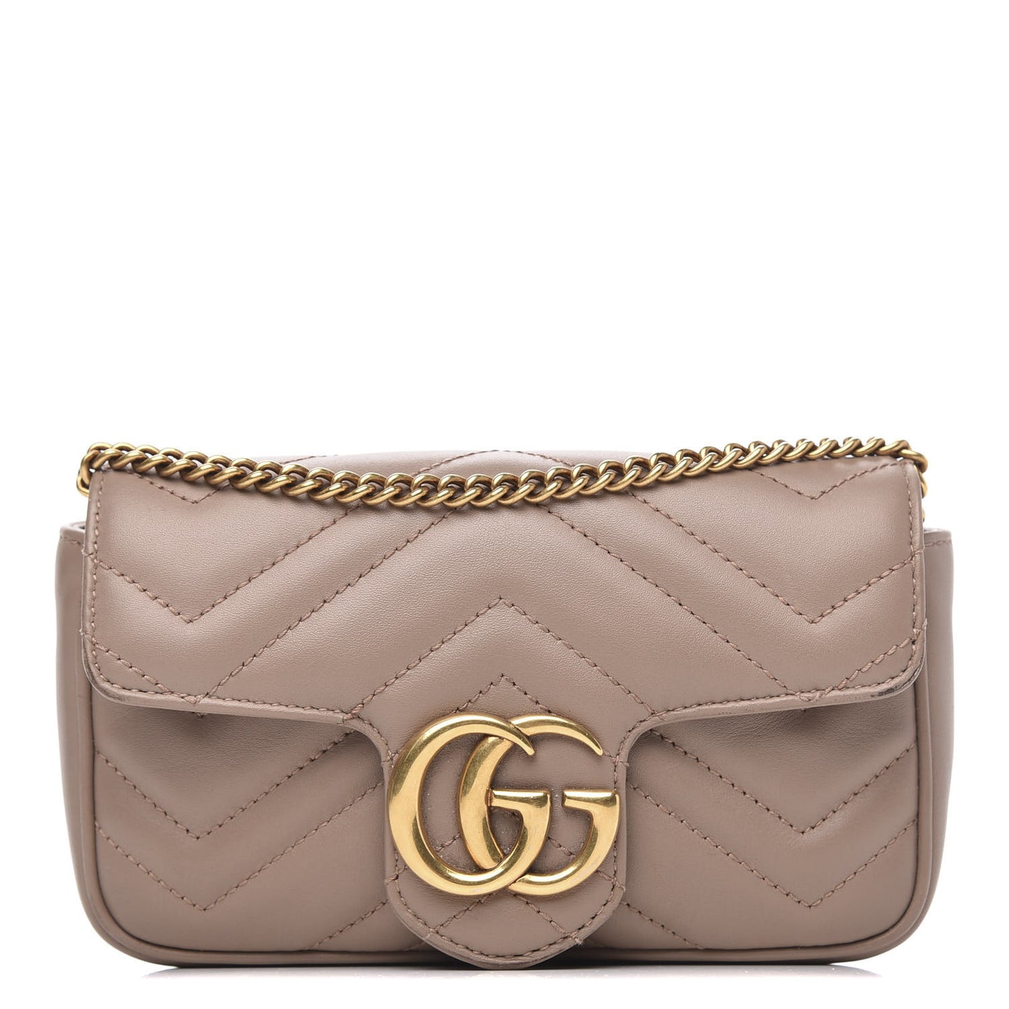 Calfskin Matelasse Super Mini GG Marmont Shoulder Bag Porcelain Rose
