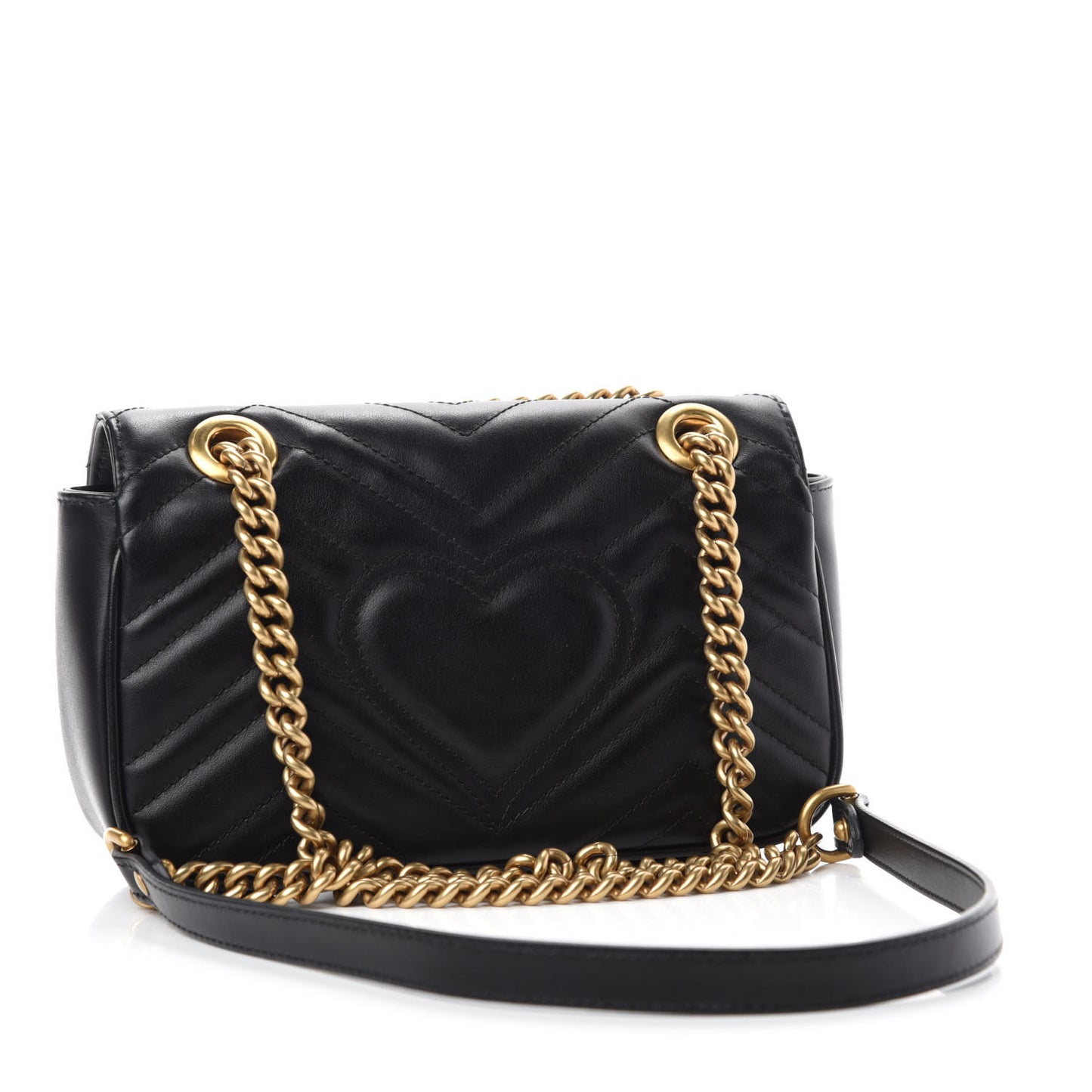 Calfskin Matelasse Mini GG Marmont Shoulder Bag Black