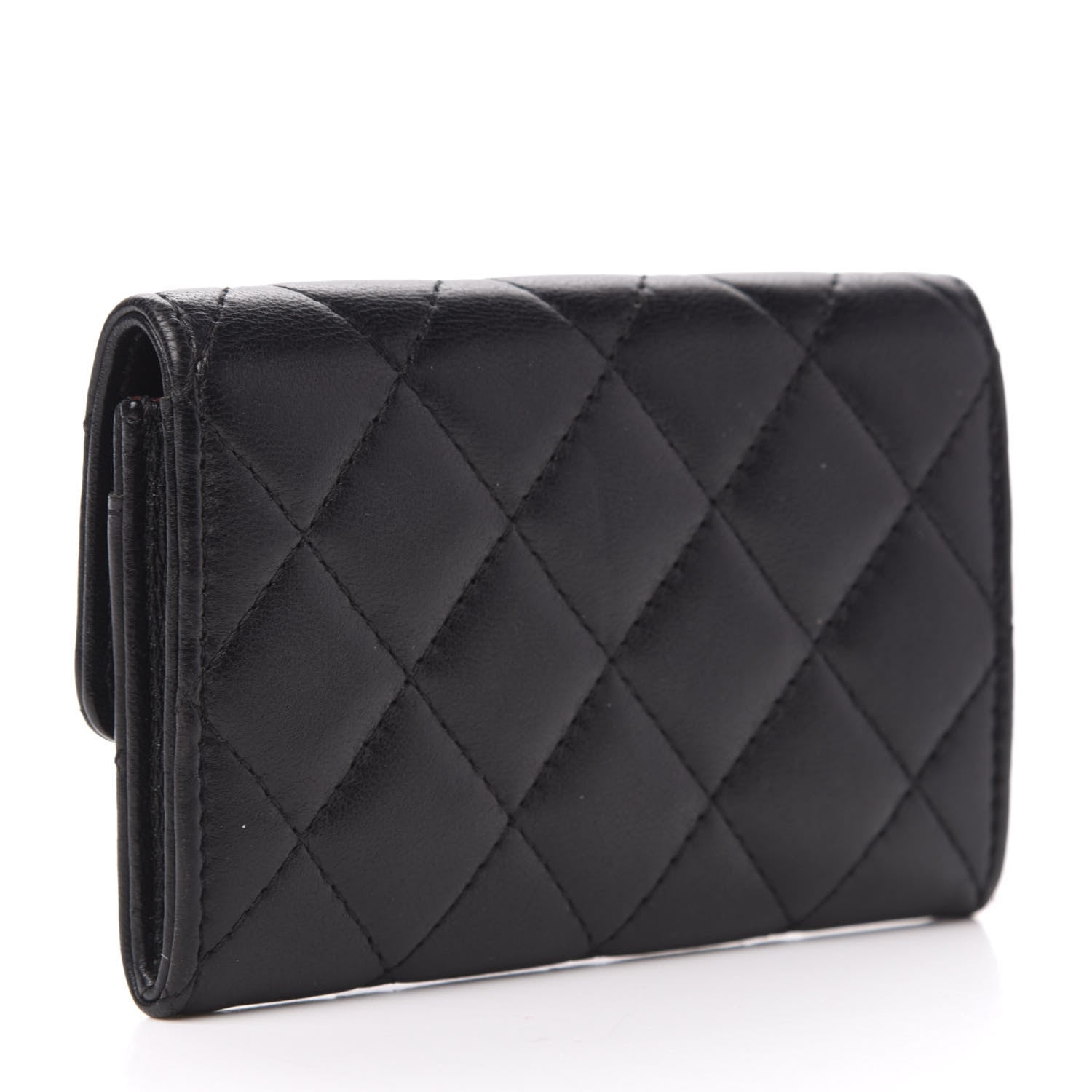 Chanel Lambskin Quilted Flap Card Holder Black 3 of 7
