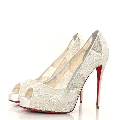 Christian Louboutin Rete Dentelle Lurex Very Lace 120 Pumps 41 White 3 of 7