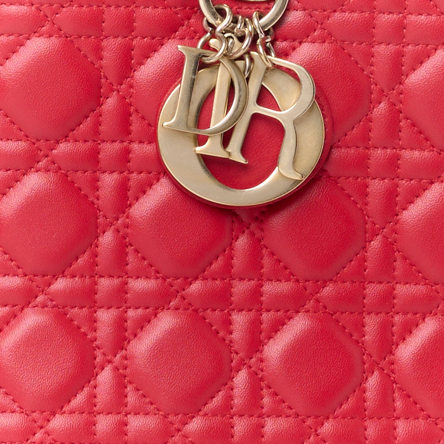 Christian Dior Lambskin Cannage Large Lady Dior Red 8 of 10