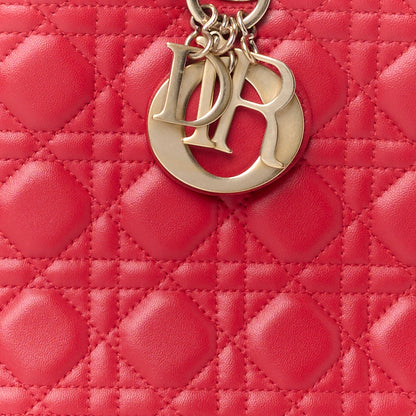 Christian Dior Lambskin Cannage Large Lady Dior Red 8 of 10