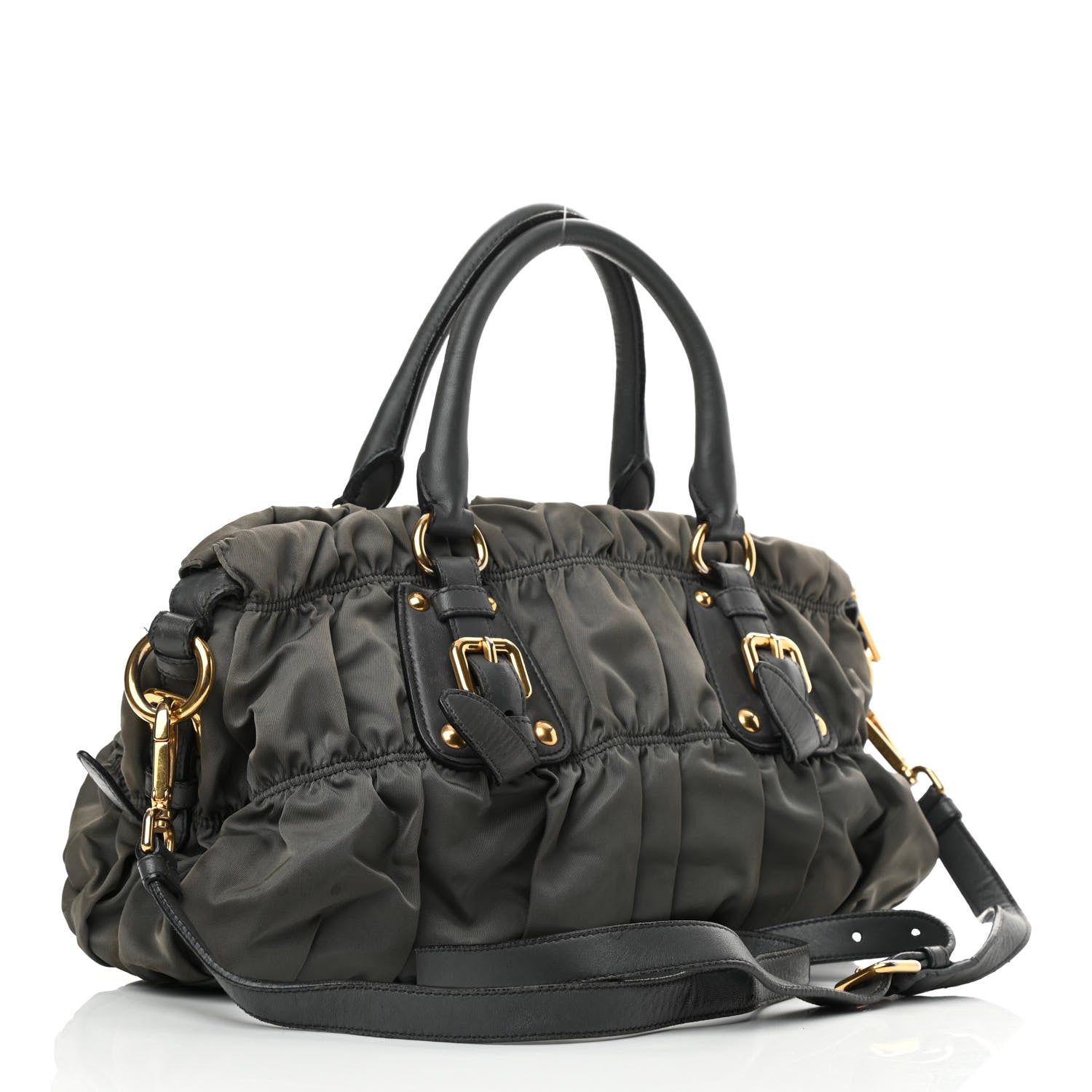 Prada Tessuto Nylon Gaufre Shopping Satchel Fumo 3 of 16