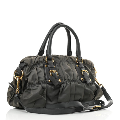 Prada Tessuto Nylon Gaufre Shopping Satchel Fumo 3 of 16