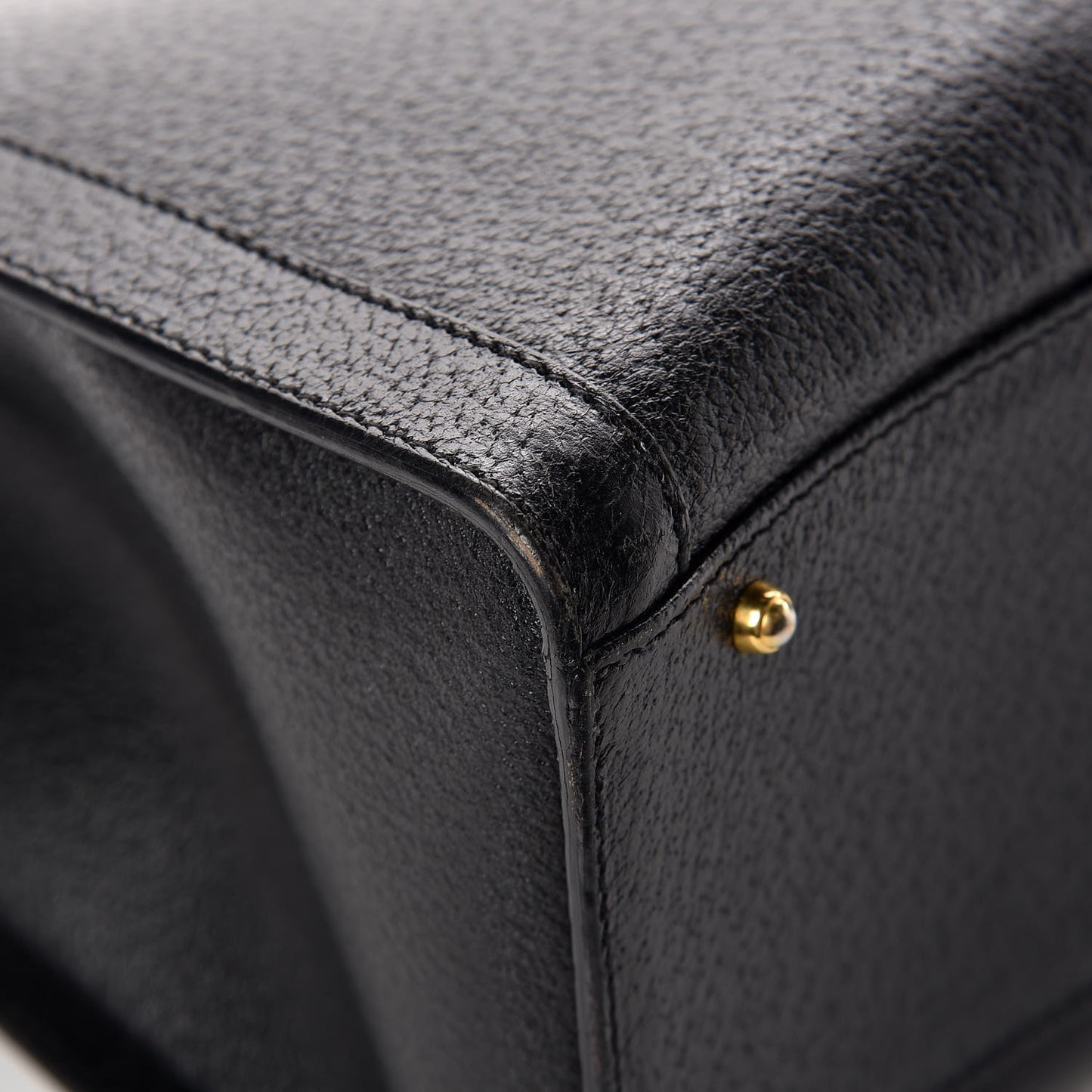 Calfskin Bamboo Top Handle Tote Black