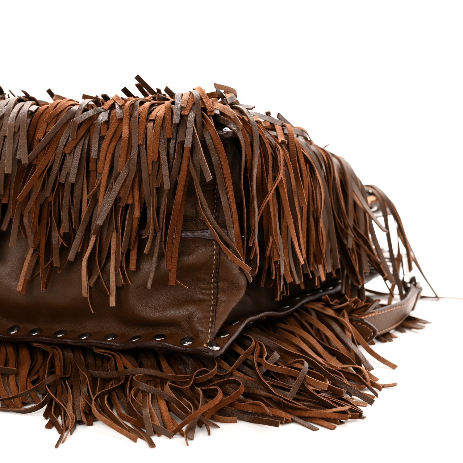 Prada Nappa Fringe Shopping Tote Noce 11 of 16