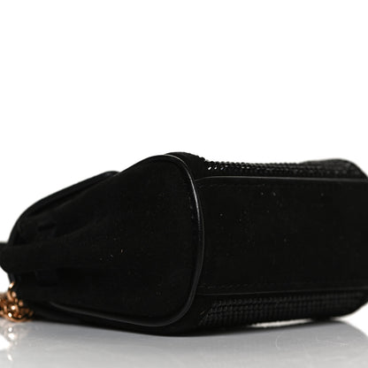 Versace Suede Crystal Studded Micro La Medusa Bag Black 7 of 9