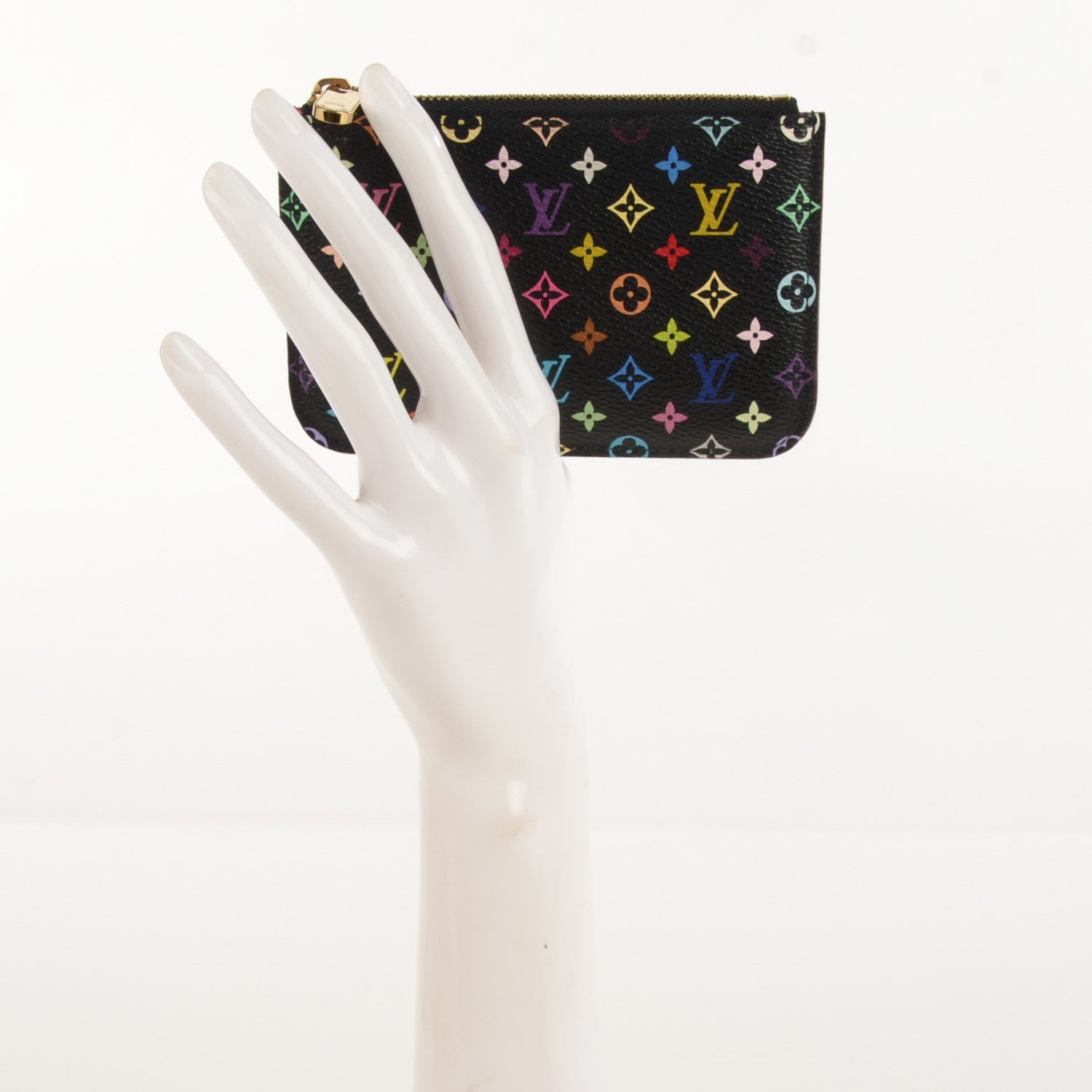 Louis Vuitton Monogram Multicolor Key Pouch Black 2 of 8