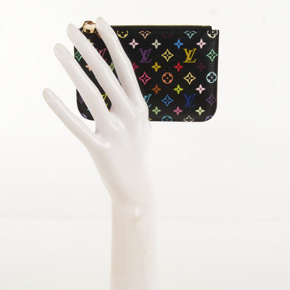 Louis Vuitton Monogram Multicolor Key Pouch Black 2 of 8