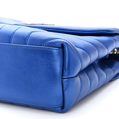 Saint Laurent Metallic Calfskin Y Quilted Monogram Small Loulou Chain Satchel Blue Royal 9 of 9