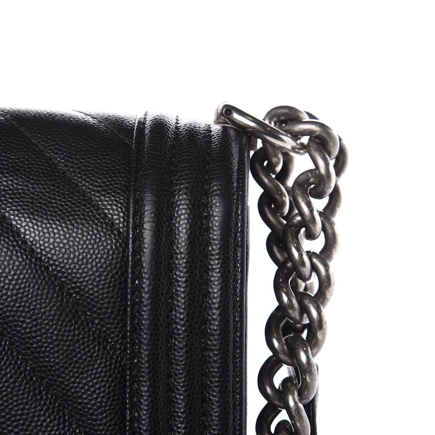 Chanel Caviar Chevron Quilted New Medium Boy Flap Black 12 of 17