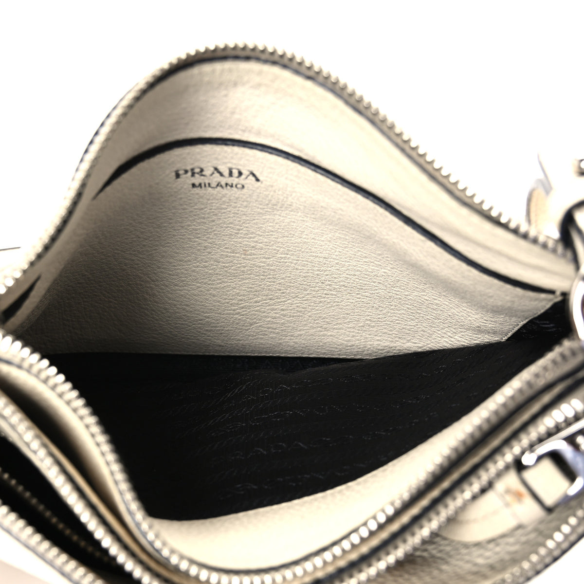 Prada Vitello Phenix Double Zip Crossbody Bag Bianco 6 of 13