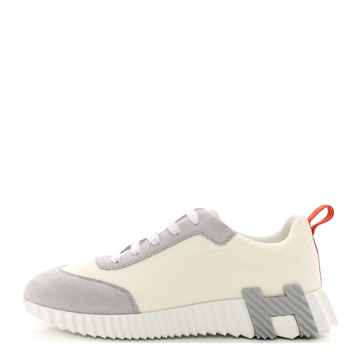 Hermes Technical Canvas Suede Goatskin Bouncing Sneakers 40 White Multicolor 1 of 10