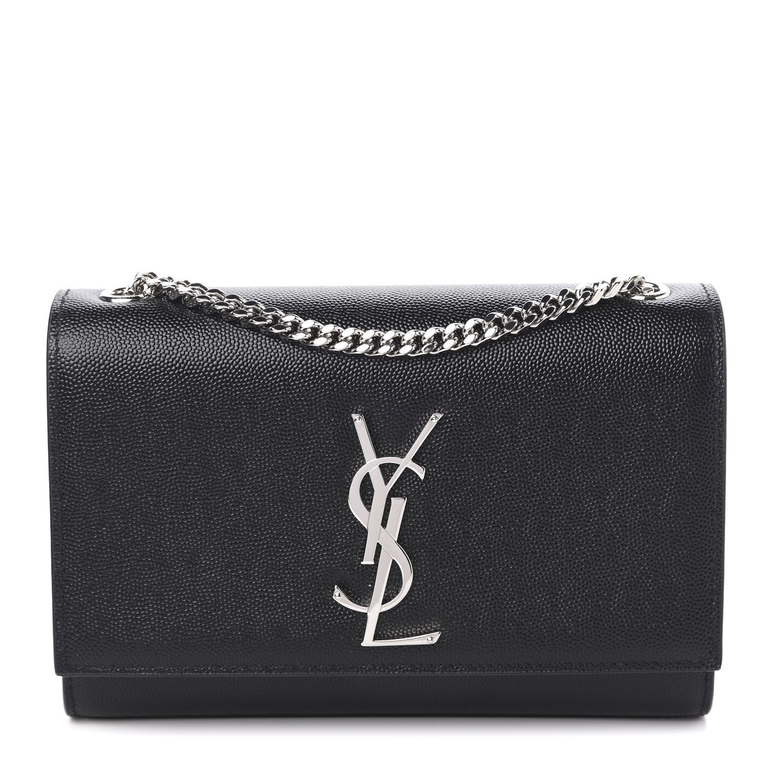 Saint Laurent Grain De Poudre Small Monogram Kate Satchel Black 1 of 9