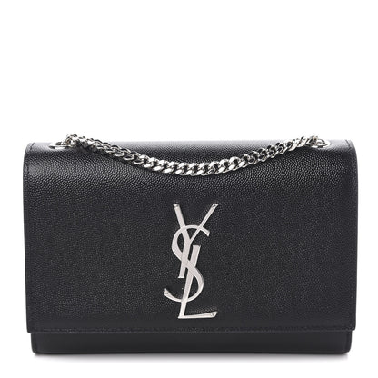Saint Laurent Grain De Poudre Small Monogram Kate Satchel Black 1 of 9