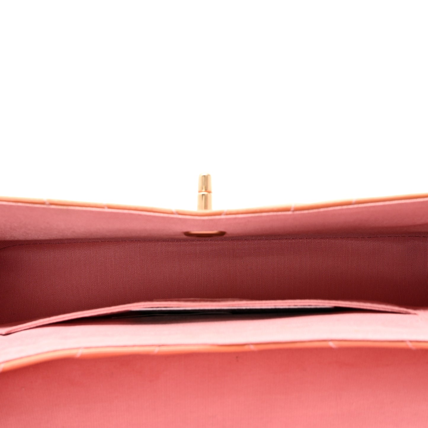 Patent Calfskin Scallop Quilted Single Flap Pink