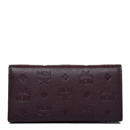 MCM Calfskin Signature Monogram Klara Two Fold Wallet Rustic Brown 1 of 13