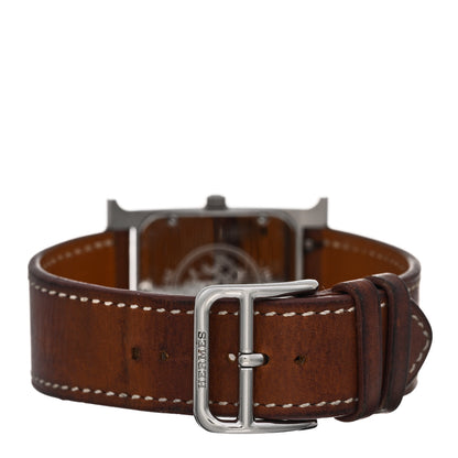 Hermes Stainless Steel Barenia 26mm Heure H Hour Quartz Watch Fauve 3 of 5