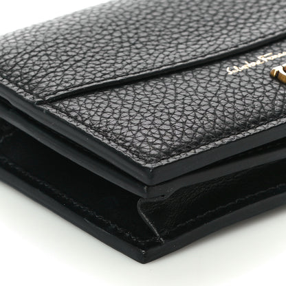 Salvatore Ferragamo Grained Calfskin Gancini Wallet Black 9 of 10