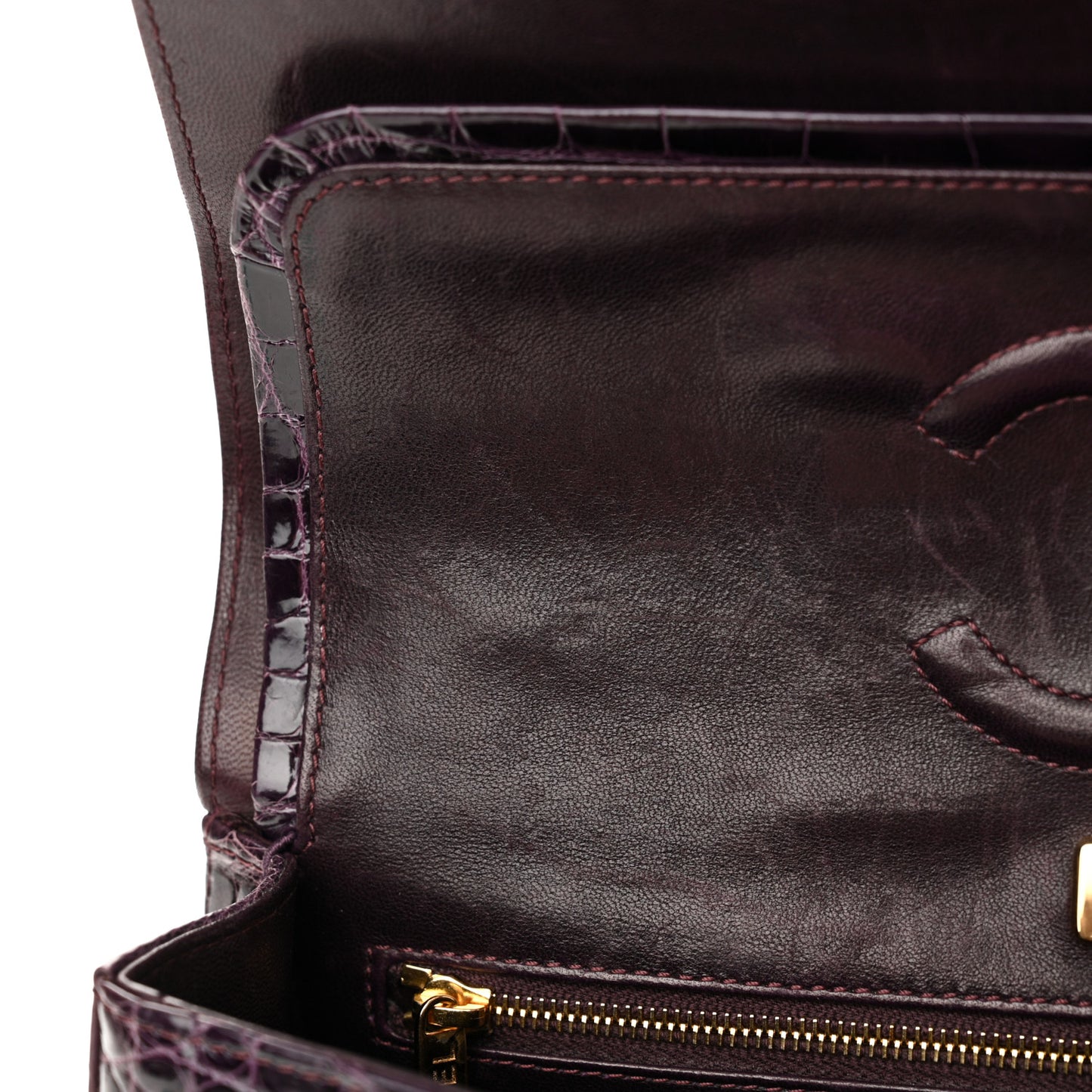 Alligator Medium Double Flap Purple