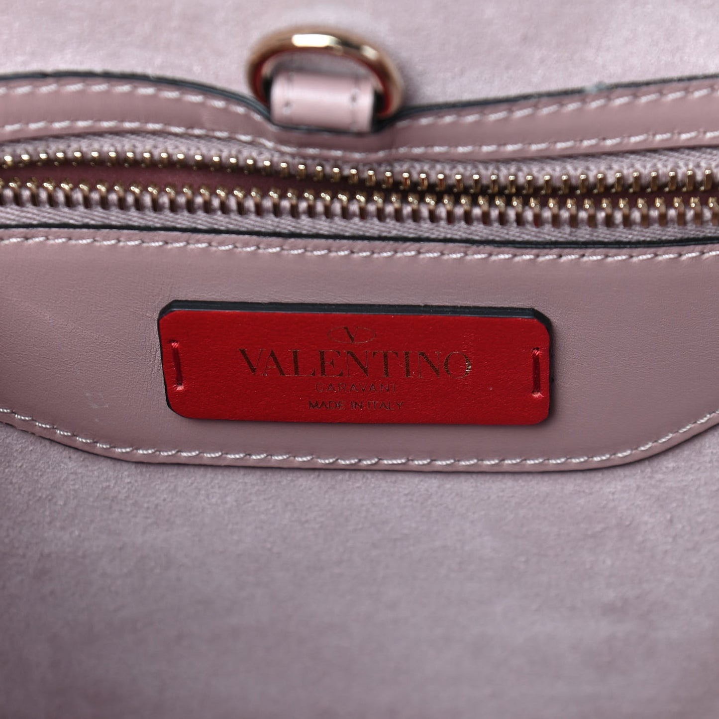 Calfskin Small Rockstud All Over Demilune Double Handle Satchel Lipstick