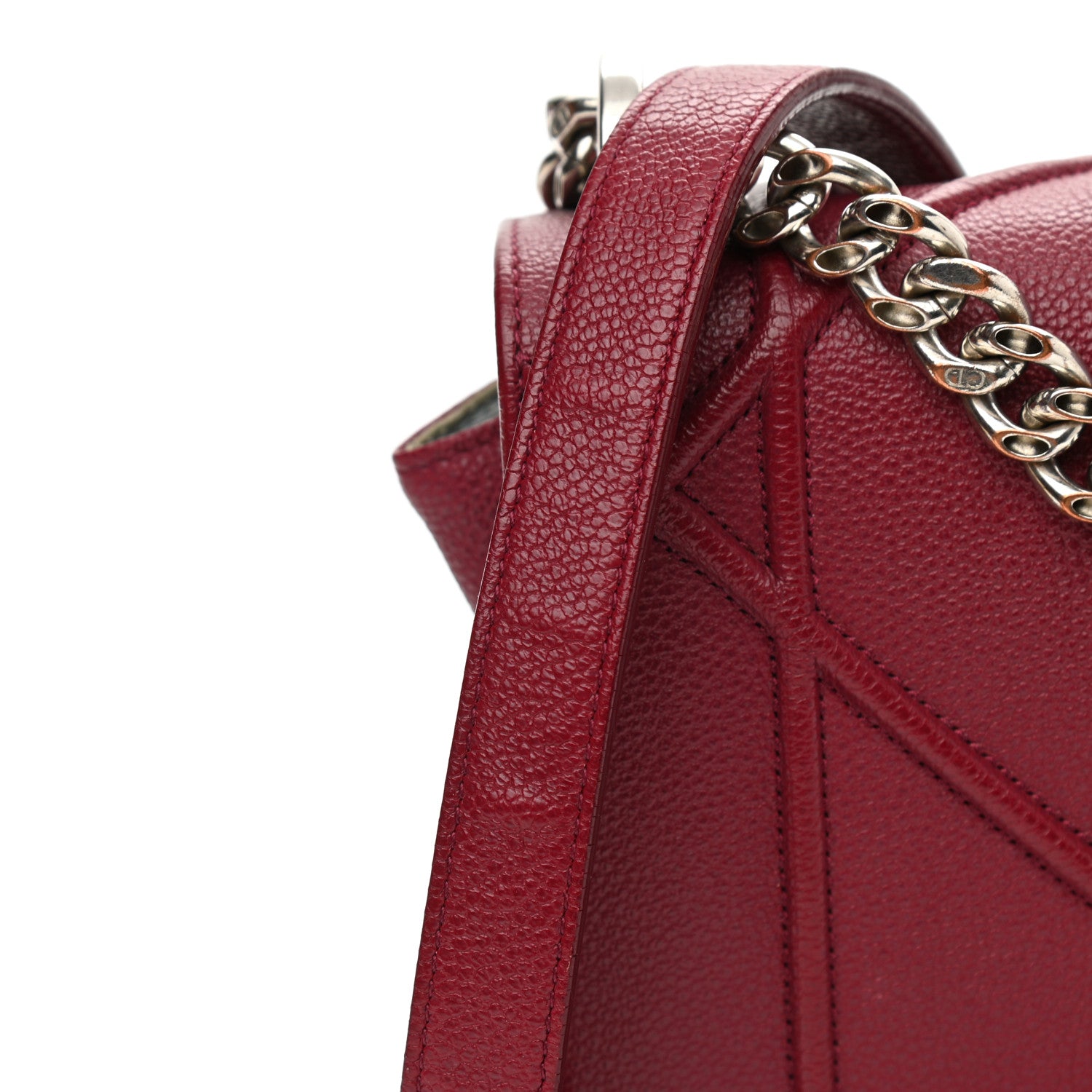 Christian Dior Grained Calfskin Medium Diorama Flap Bag Burgundy 11 of 11