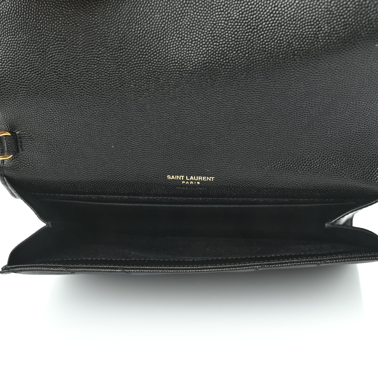 Grain De Poudre Matelasse Chevron Monogram Envelope Clutch Black