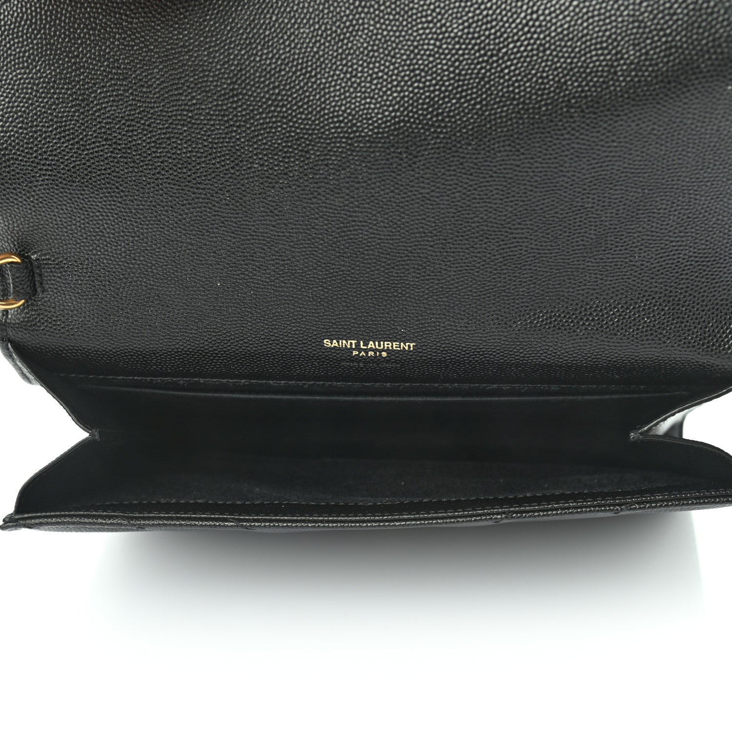 Saint Laurent Grain De Poudre Matelasse Chevron Monogram Envelope Clutch Black 5 of 7