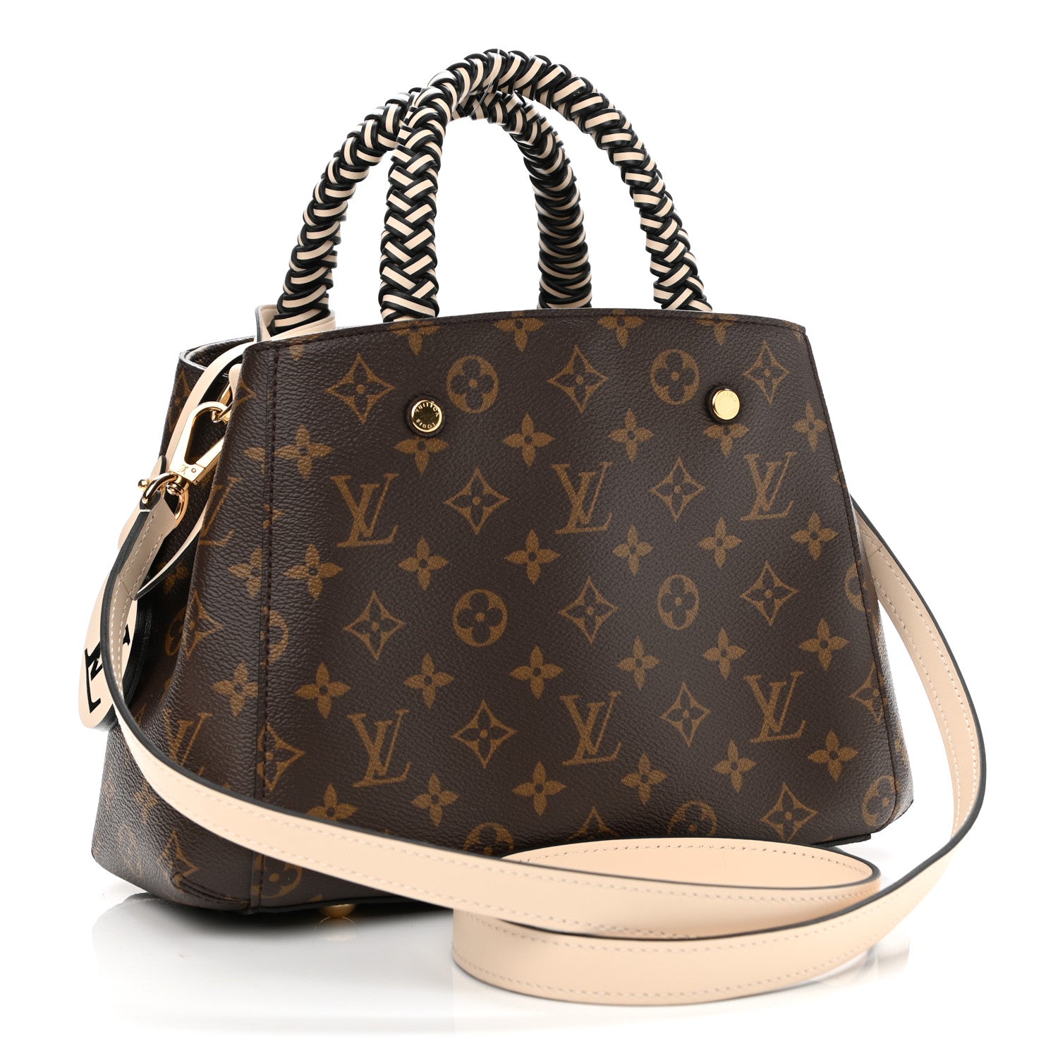 Louis Vuitton Monogram Braided Montaigne BB Creme Beige 3 of 10