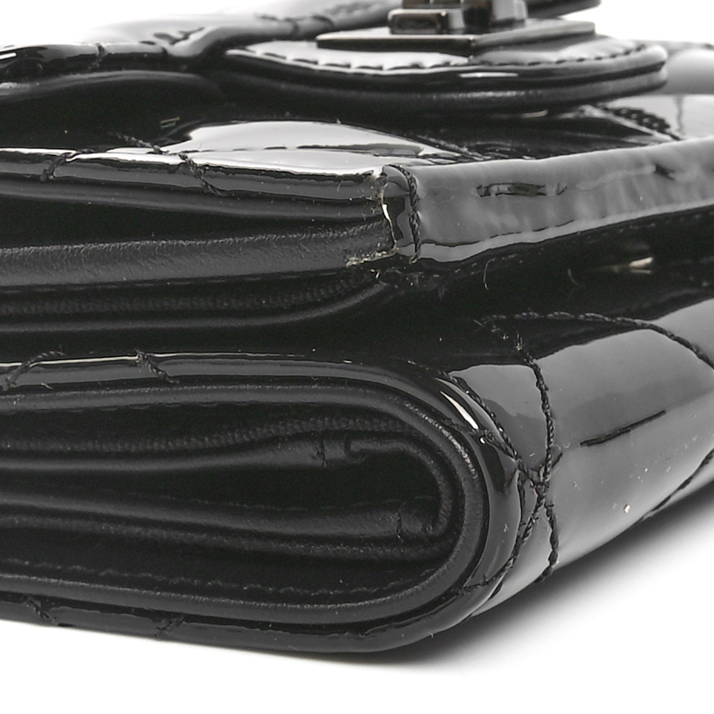 Patent Quilted Reissue Compact Wallet So Black