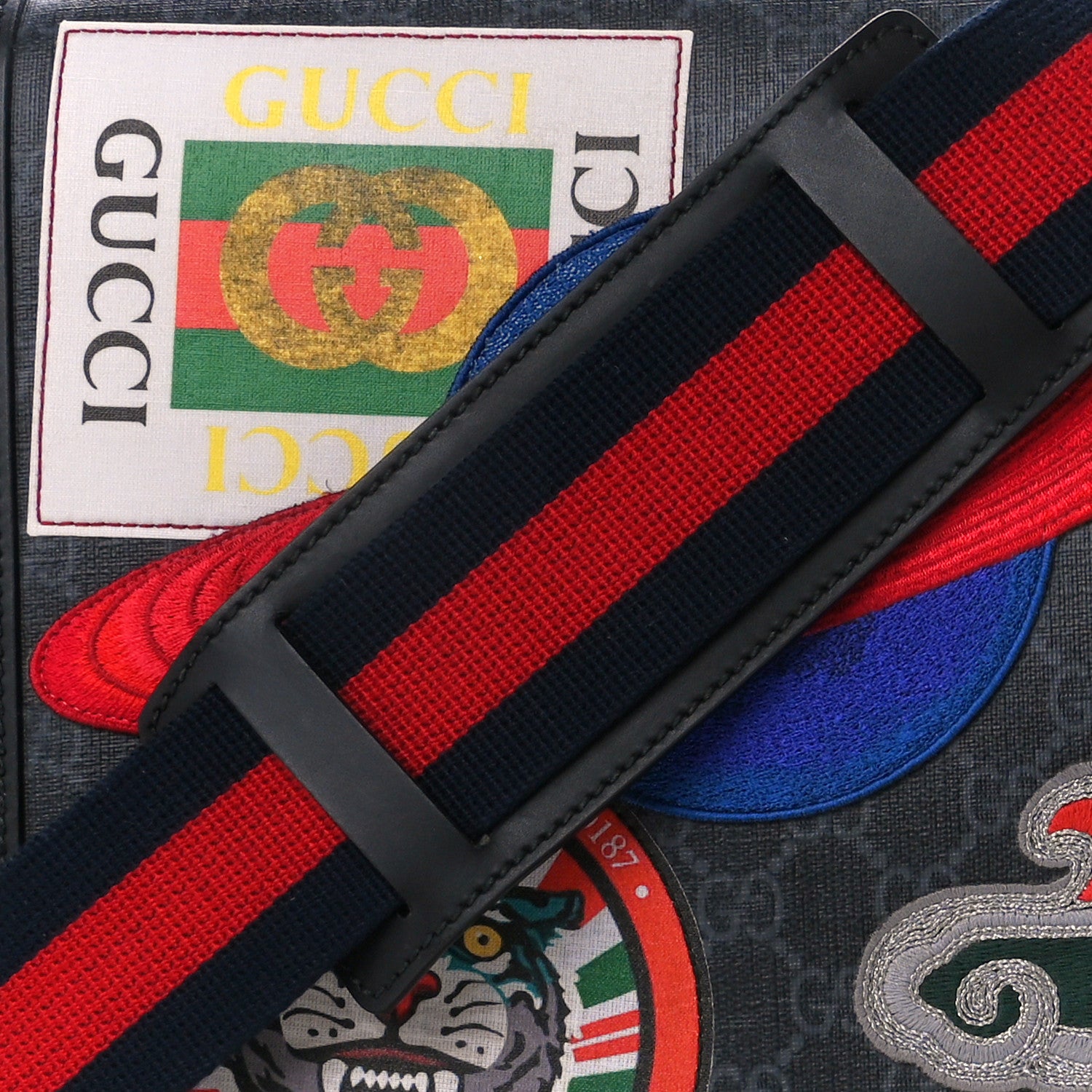 Gucci GG Supreme Monogram Night Courrier Flap Messenger Black Multicolor 9 of 13