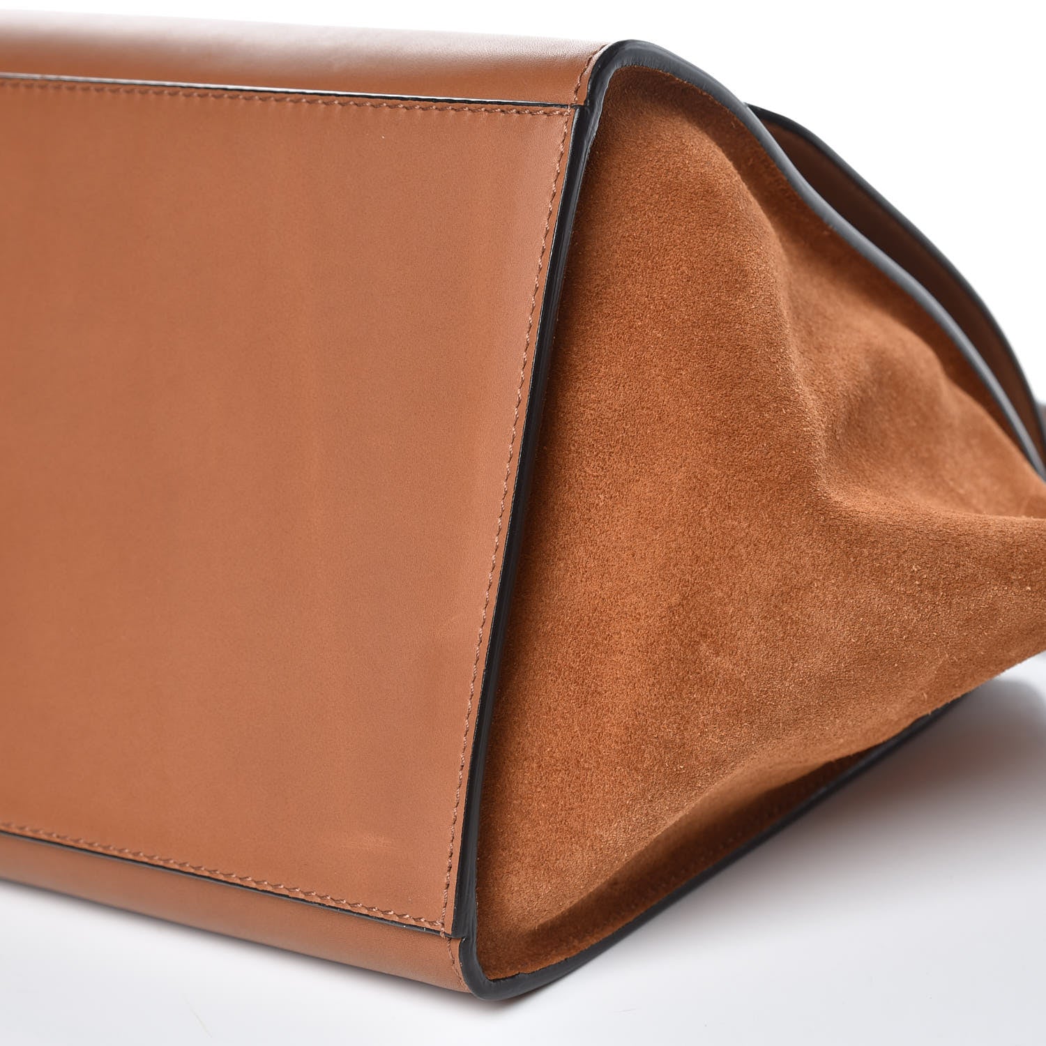 Celine Natural Calfskin Suede Medium Trapeze Tan 10 of 13