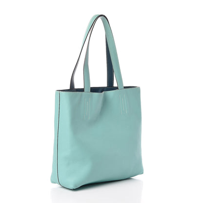 Hermes Veau Sikkim Double Sens 30 Reversible Tote Colvert Gris Perle Lagon 5 of 10