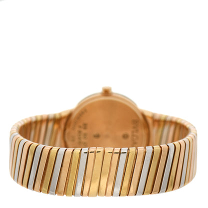 Bulgari 18K Rose Yellow White Gold 30mm Tubogas Quartz Watch Black 3 of 8