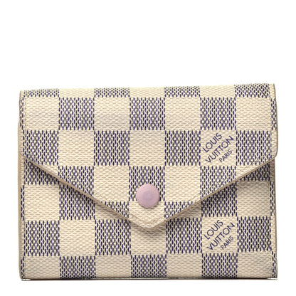 Louis Vuitton Damier Azur Victorine Wallet Rose Ballerine 1 of 7