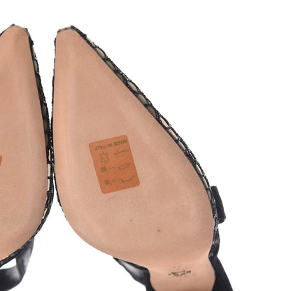 Christian Dior Resille Lambskin Ribbon J'Adior Slingback 100mm Pumps 39 Black 8 of 10