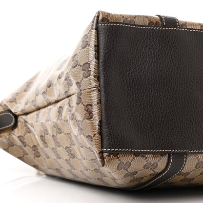 Gucci Crystal Monogram Large GG Charm Dome Satchel Dark Brown 9 of 11
