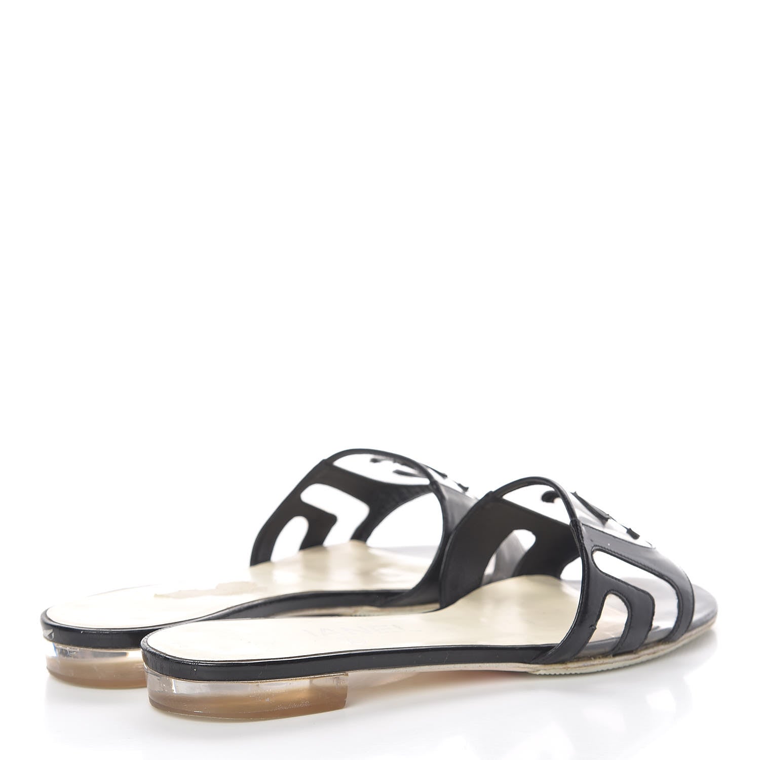 Chanel Patent PVC CC Sandals 35 Black 4 of 18