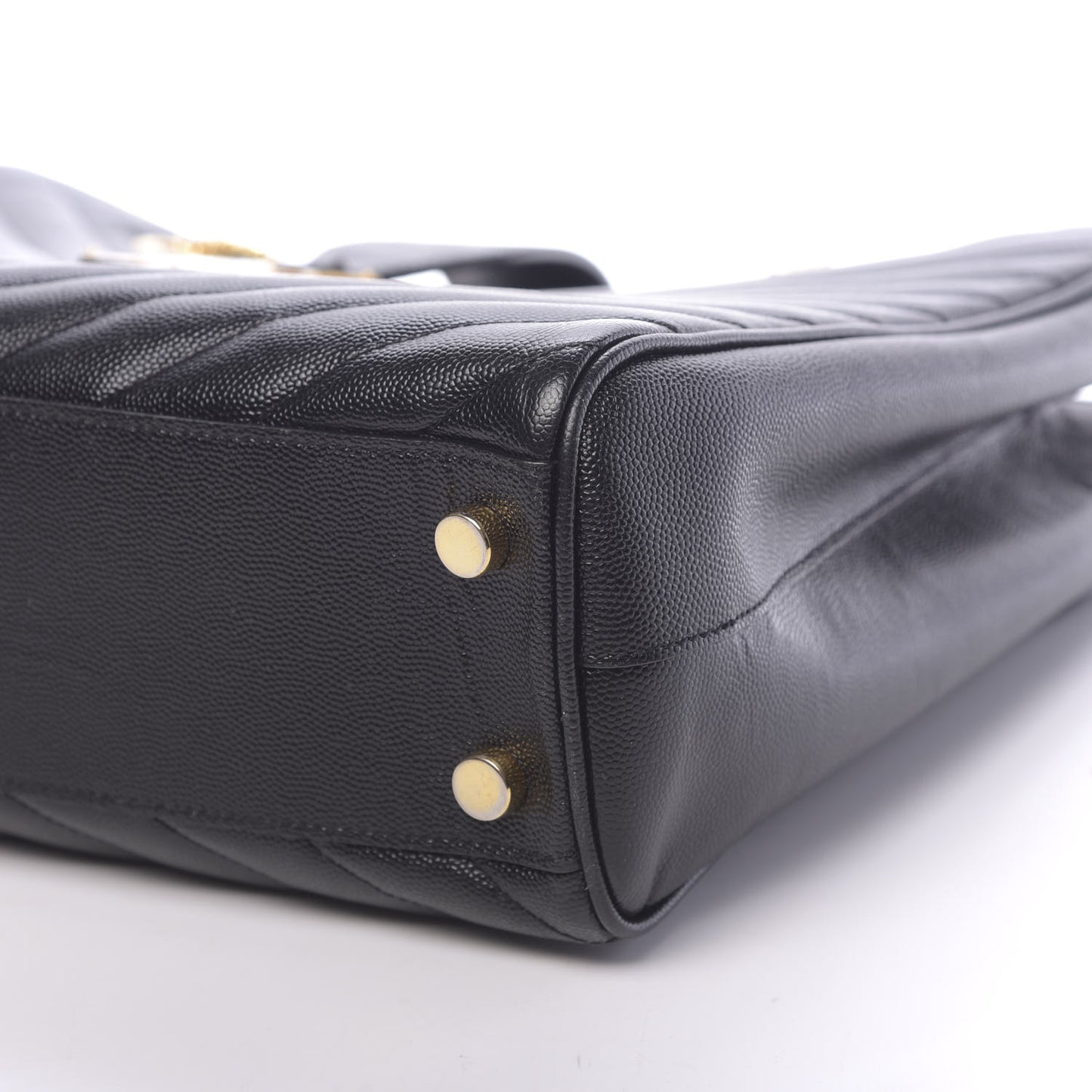 Grain De Poudre Matelasse Chevron Monogram Shopping Bag Black